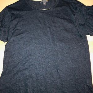 J CREW black linen tee .  Size M